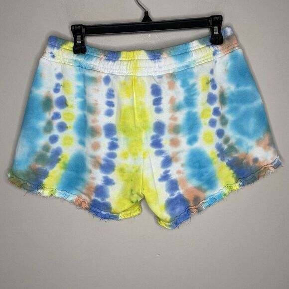 Generation Love Jay Ruffle Sweat Shorts NEW Blue Multi Tie-Dye Womens Medium M - Picture 7 of 12